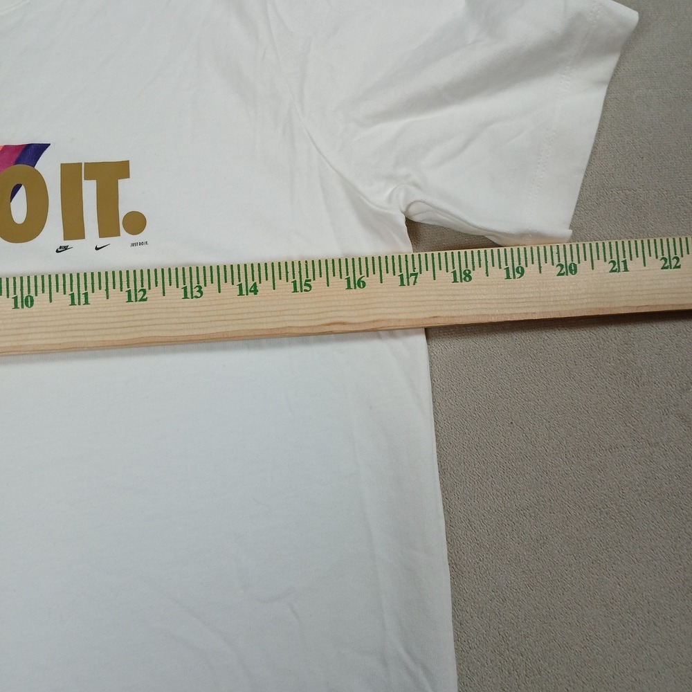 NWT Nike Shirt Kid's Size Large White Rainbow Just Do It Sportswear Cotton Tee - Picture 2 of 5